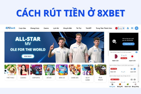 Hình ảnh hướng dẫn rút tiền từ 8xbet với quy trình đơn giản